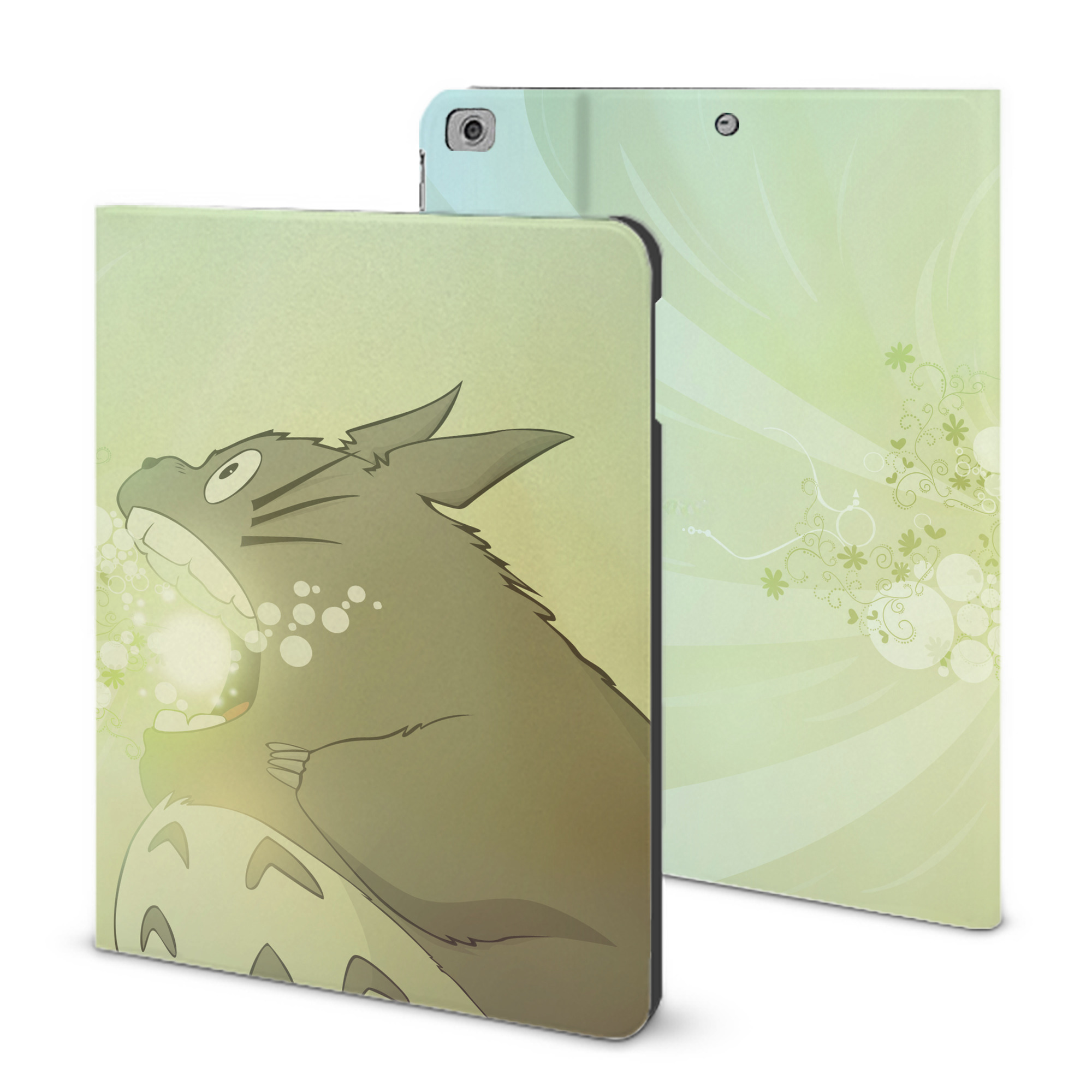 （画像用） となりのトトロ 草壁メイ 草壁サツキ My Neighbor Totoro Satsuki Kusakabe Mei Kusakabe IPad ケース ブック型 PUレザー TPU 耐衝撃 軽量 薄型 ペン収納なし 全面保護 IPad 各モデル対応
